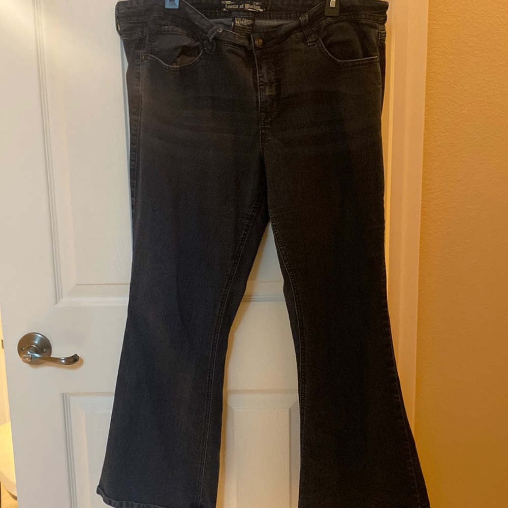 Source of wisdom denim flare leg jeans size 20